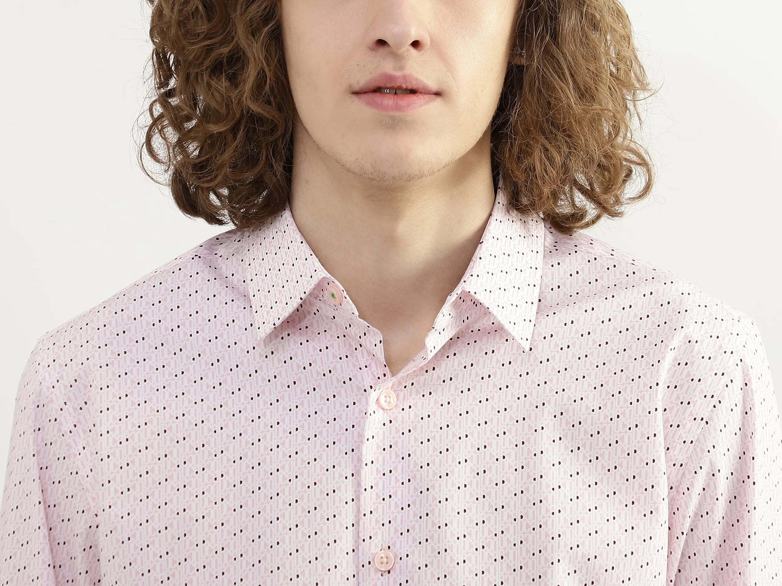 Men Printed Spread Collar Shirt