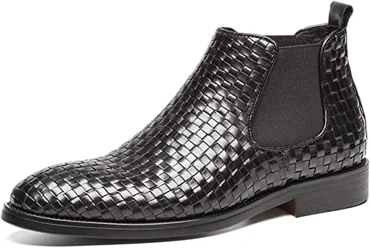 Men's Chelsea Boots Woven Black Brown