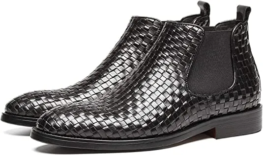 Men's Chelsea Boots Woven Black Brown