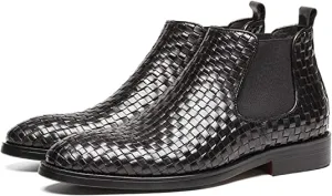 Men's Chelsea Boots Woven Black Brown
