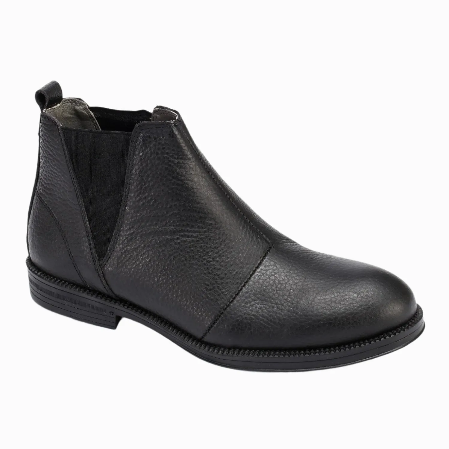 Men's Genuine leather half boots - Black Color.