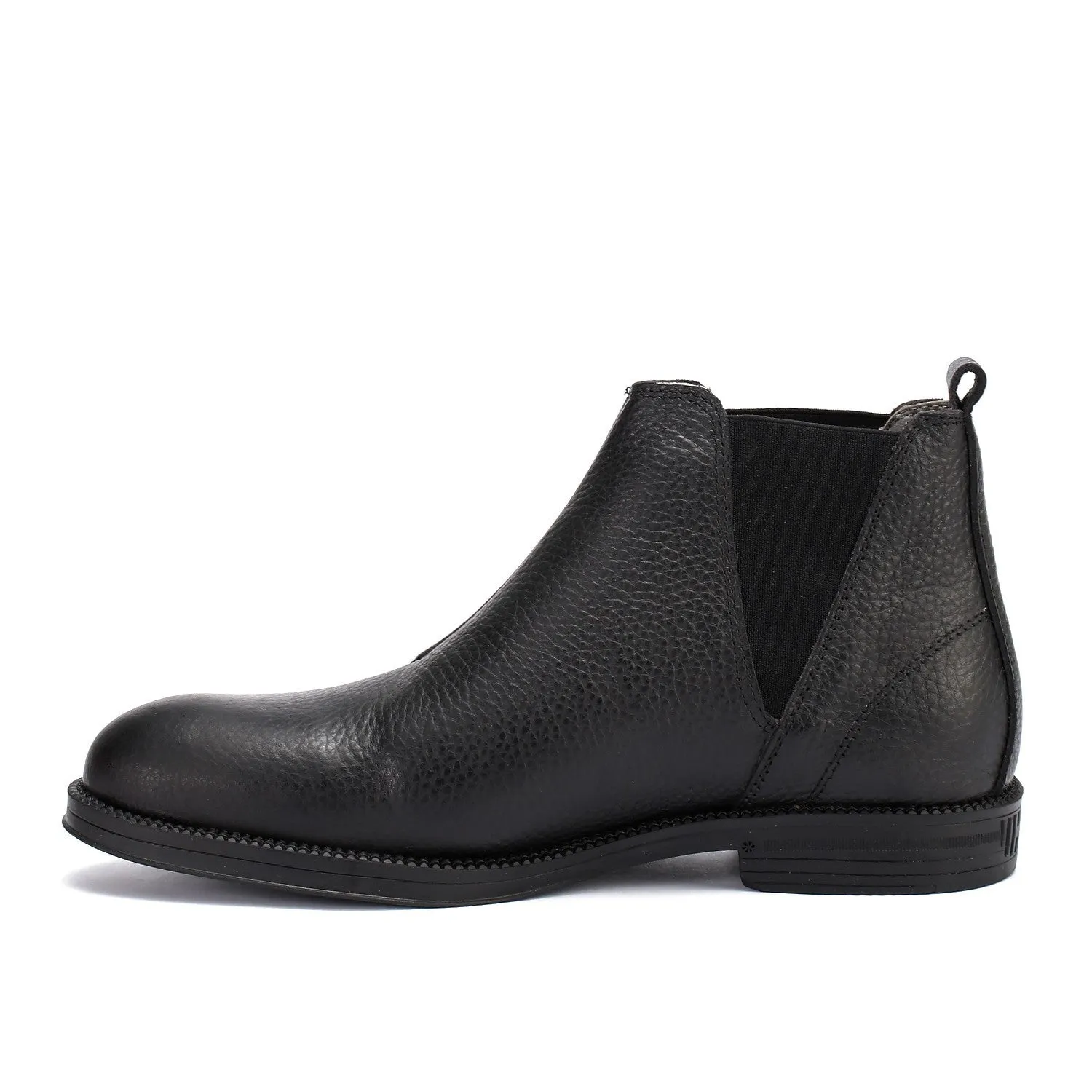 Men's Genuine leather half boots - Black Color.