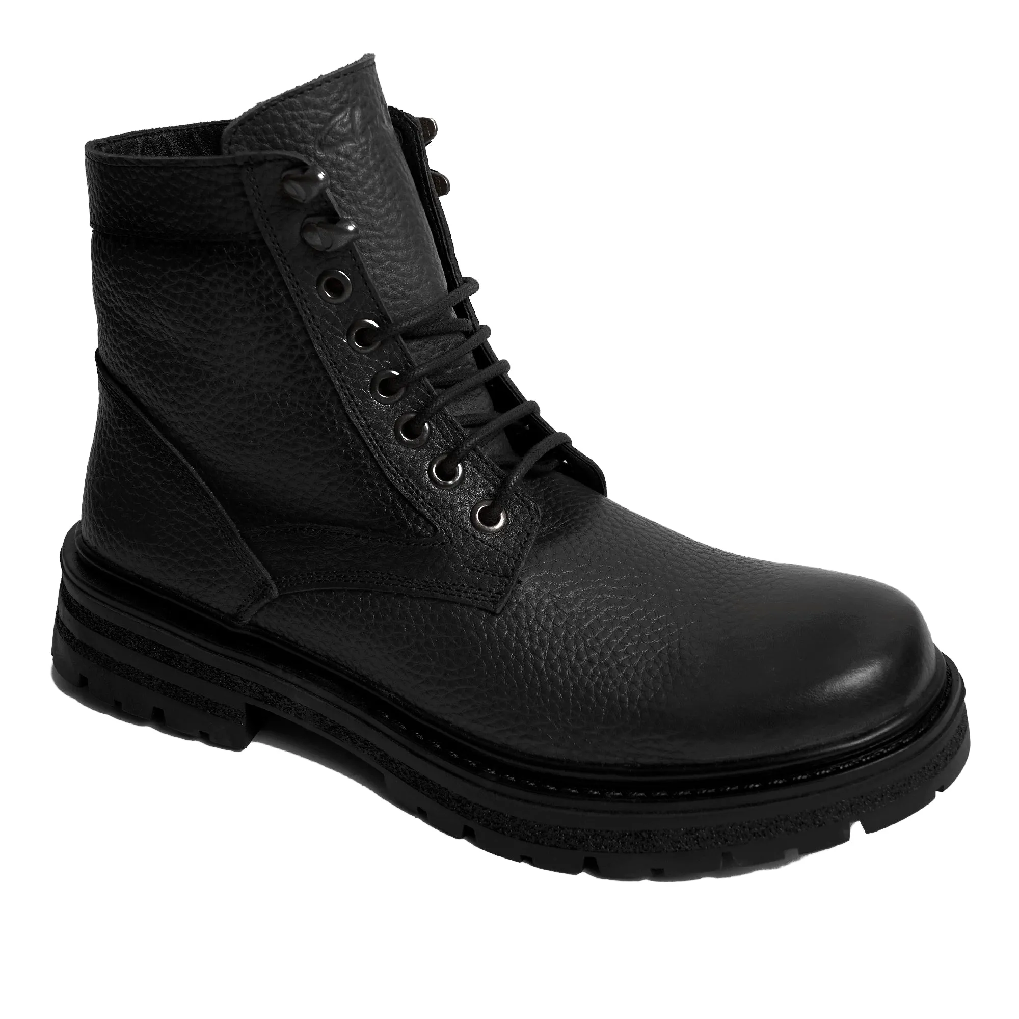 Men's leather half boots model vb510- Black color.