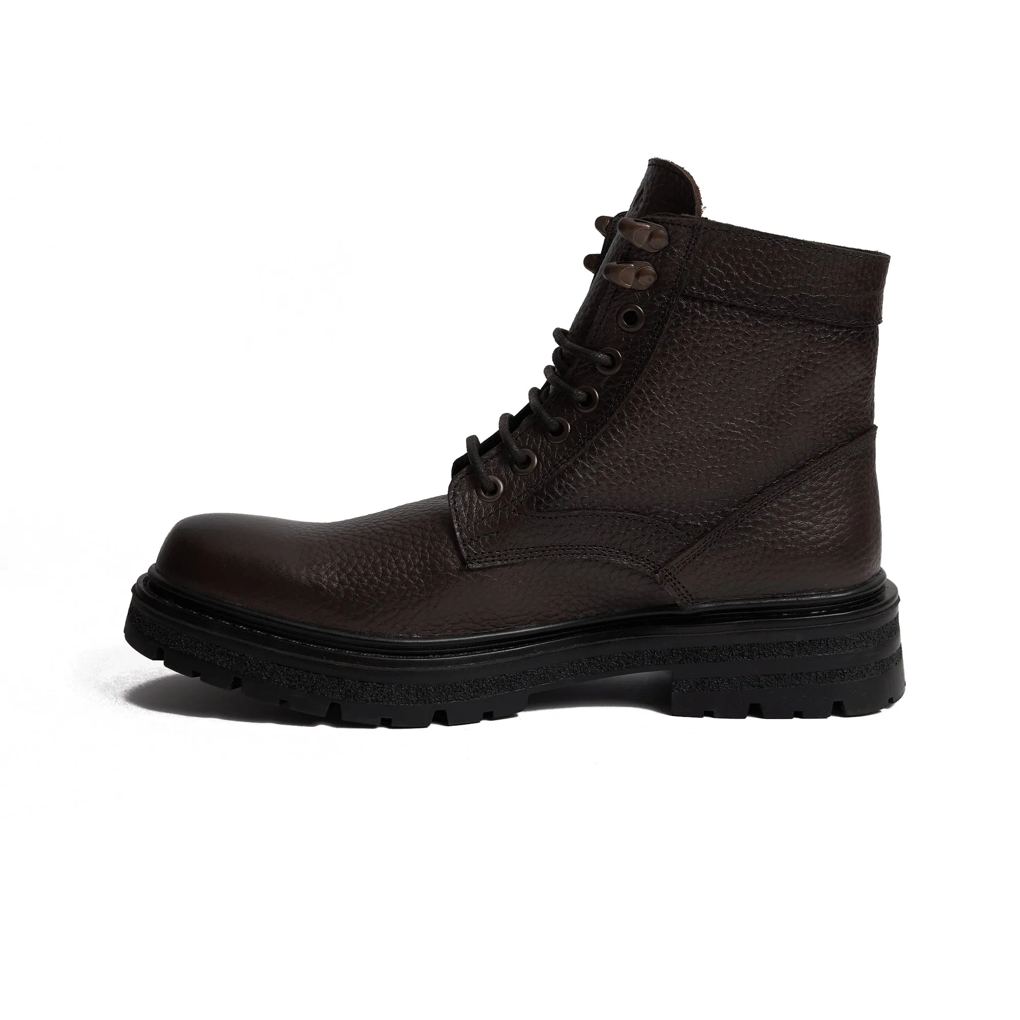 Men's leather half boots model Vb510- Brown color.