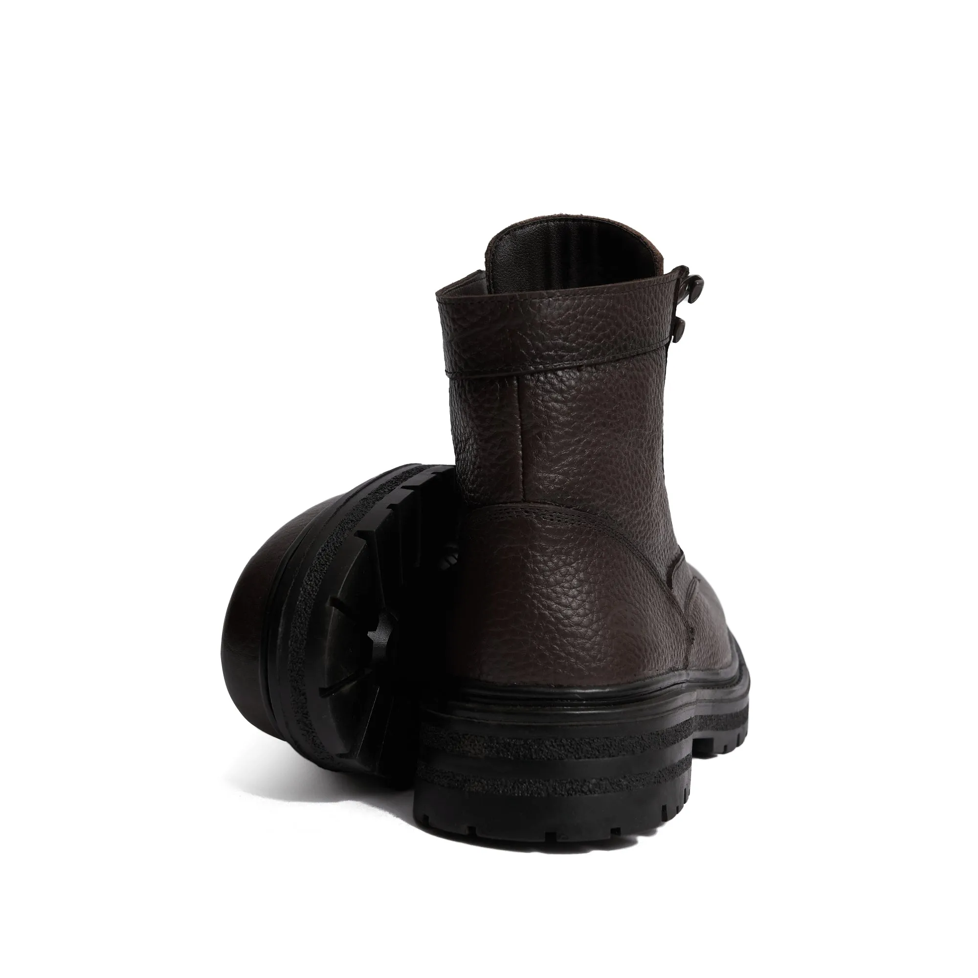 Men's leather half boots model Vb510- Brown color.
