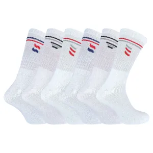 Mens Retro Stripe Cotton Sports Socks in White & Black (Multipack Options)