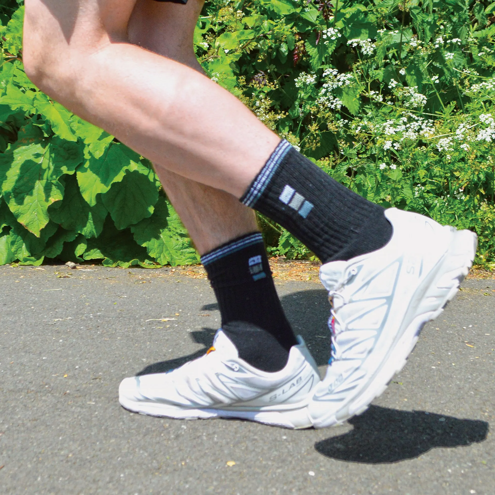 Mens Retro Stripe Cotton Sports Socks in White & Black (Multipack Options)