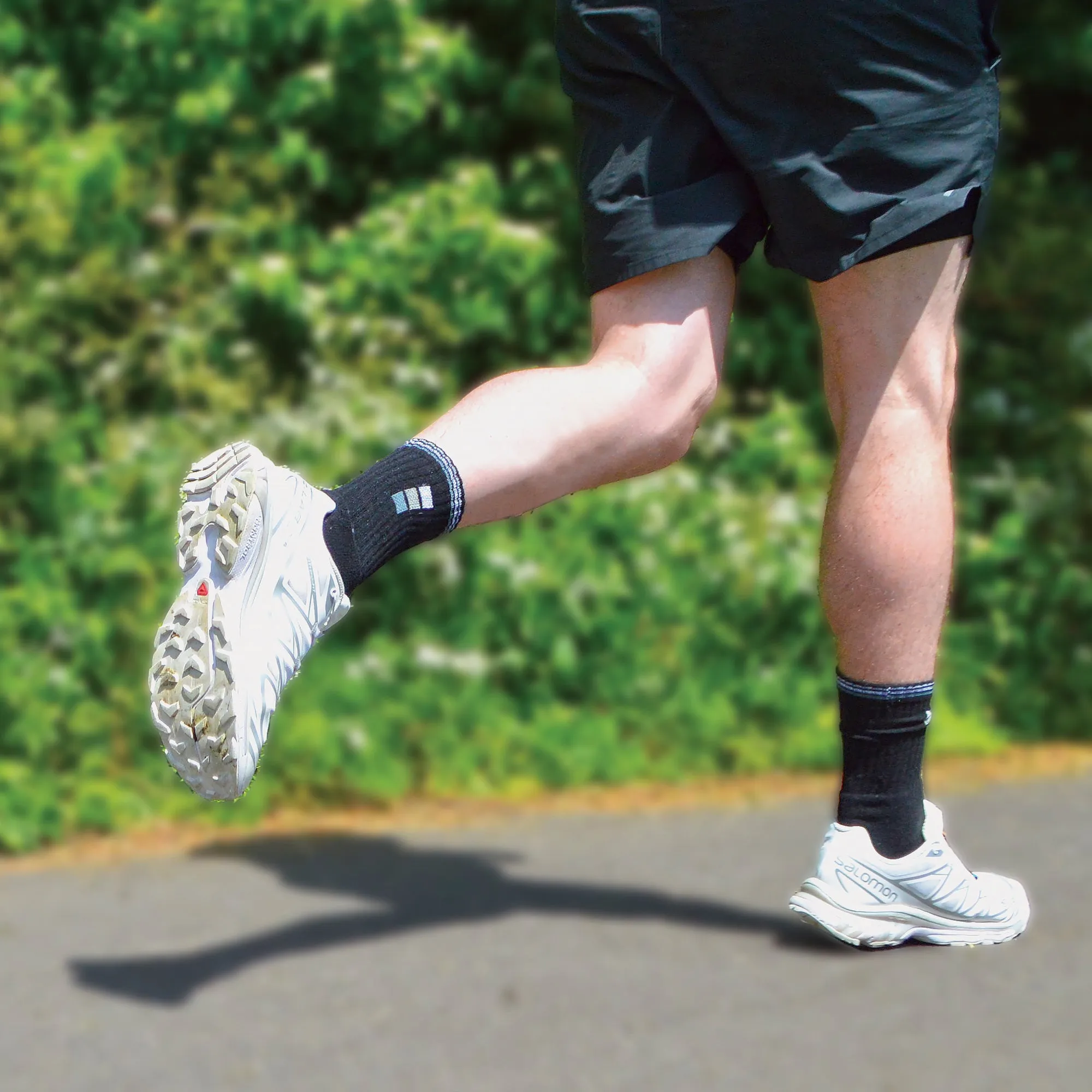 Mens Retro Stripe Cotton Sports Socks in White & Black (Multipack Options)