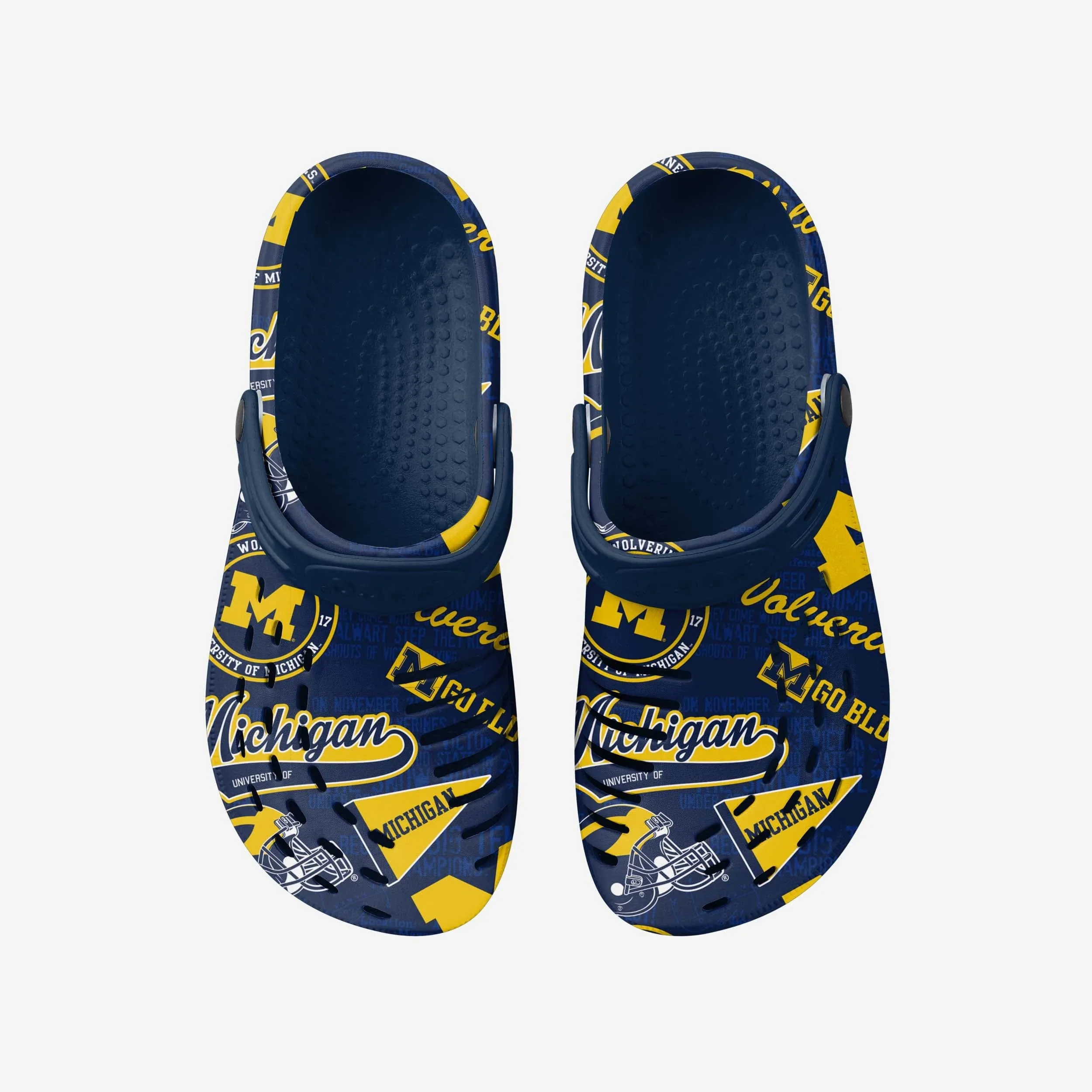 Michigan Wolverines Historic Print Clog With Strap
