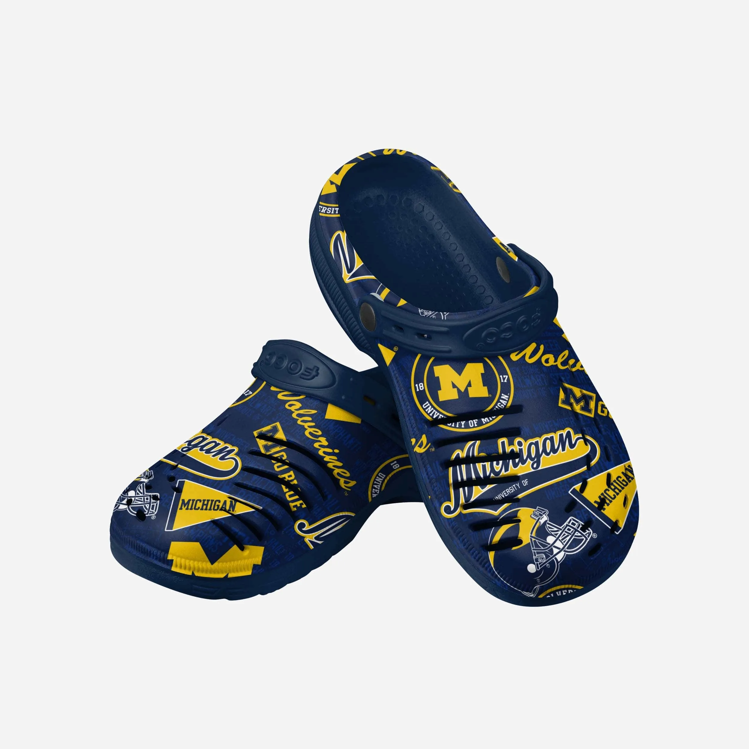 Michigan Wolverines Historic Print Clog With Strap