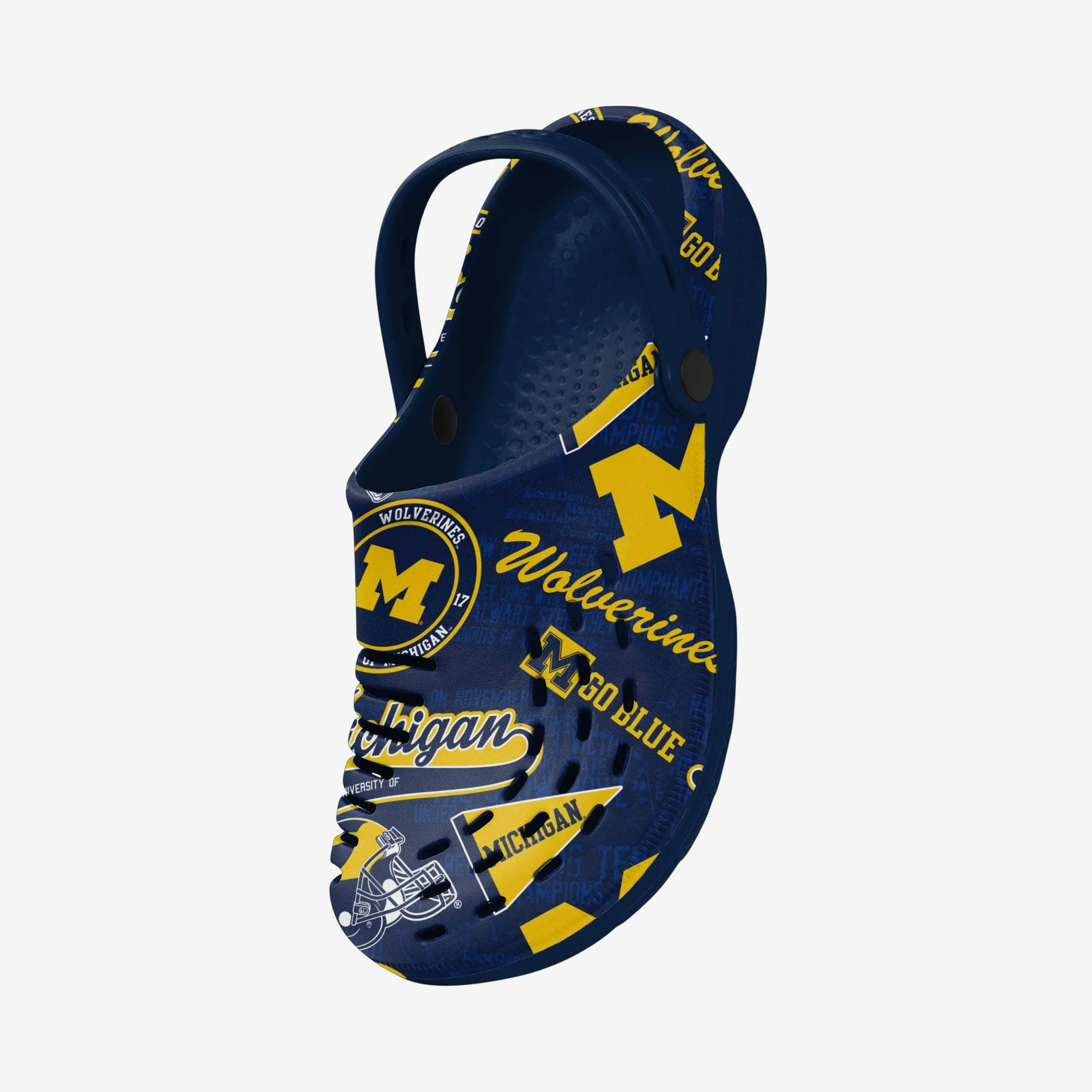 Michigan Wolverines Historic Print Clog With Strap