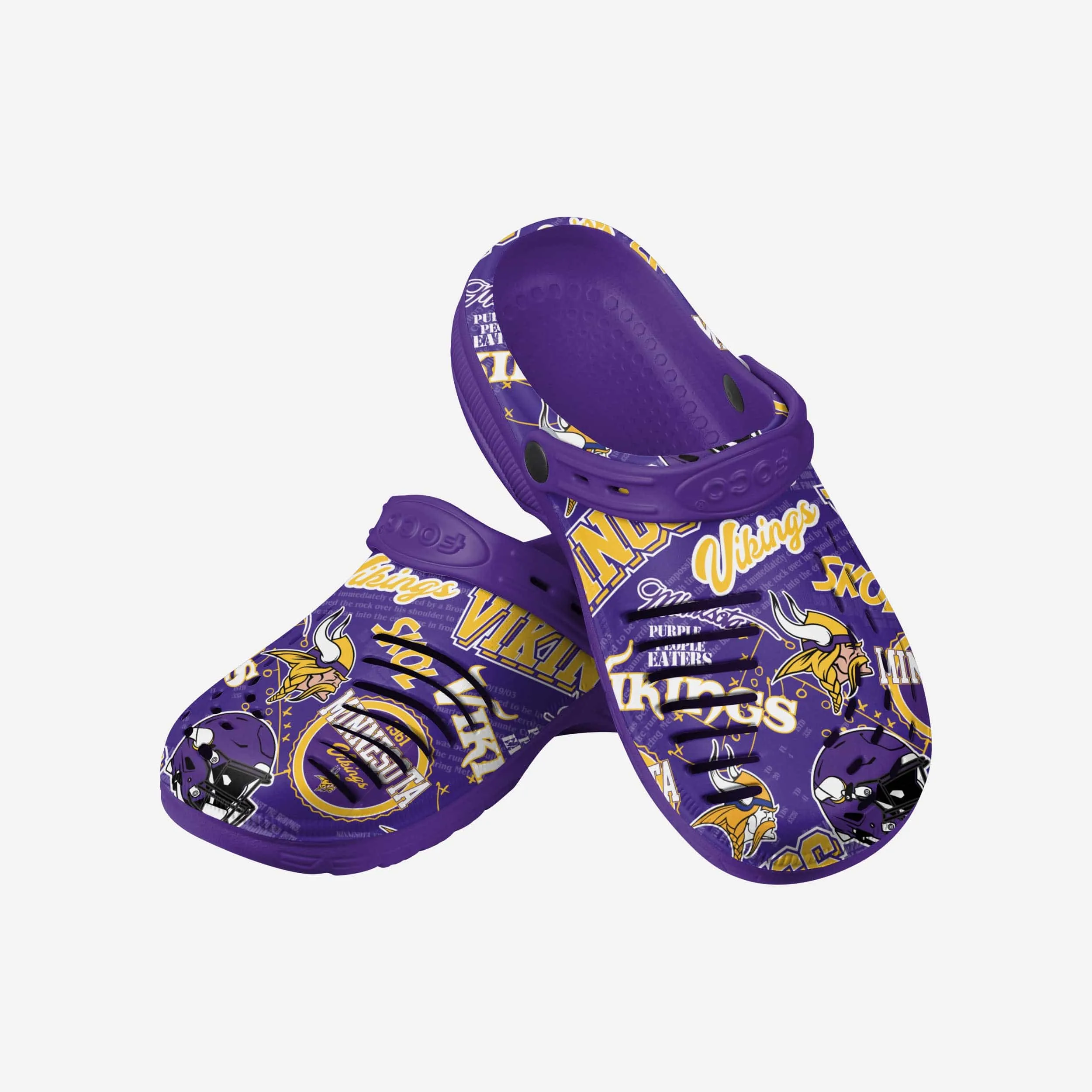 Minnesota Vikings Historic Print Clog With Strap