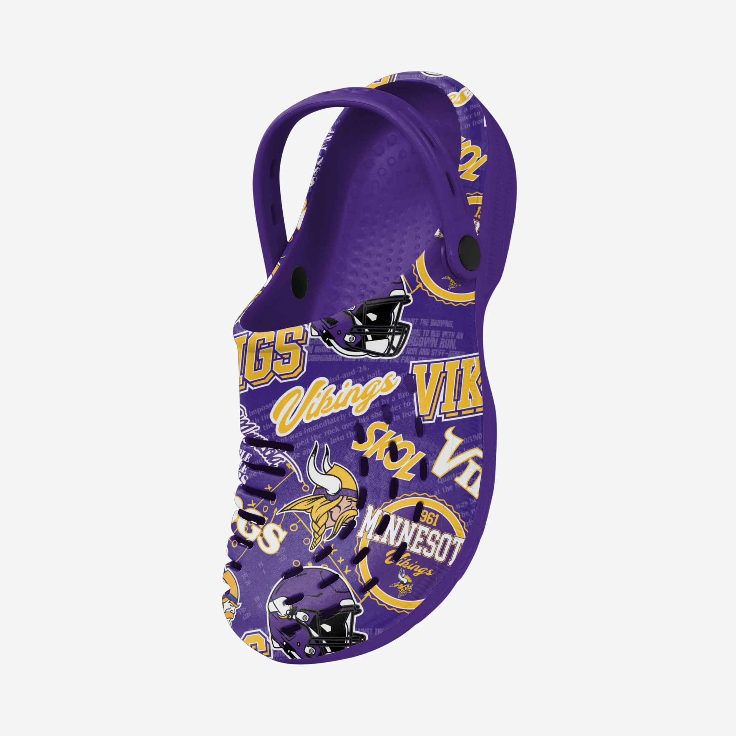 Minnesota Vikings Historic Print Clog With Strap