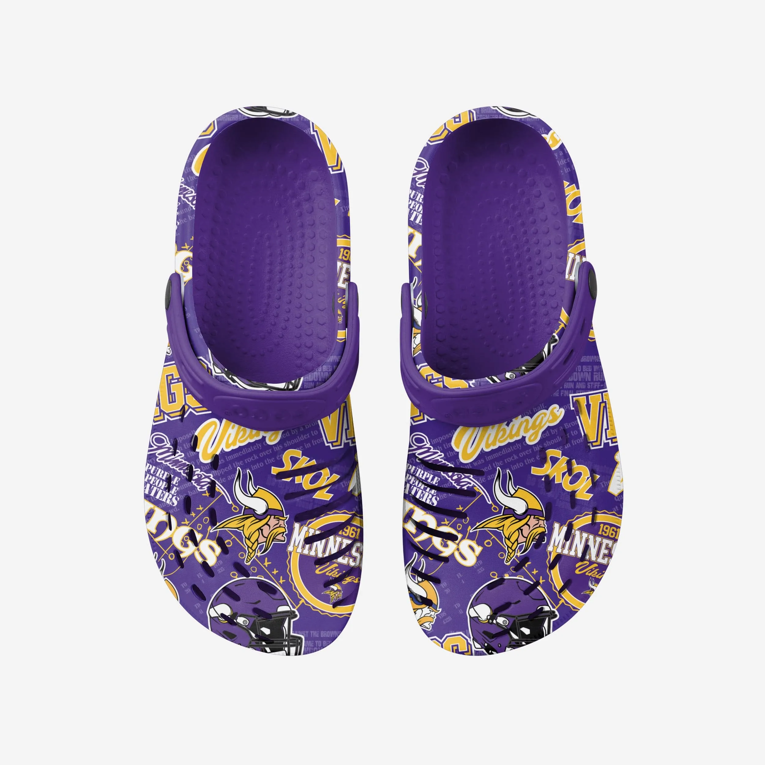 Minnesota Vikings Historic Print Clog With Strap
