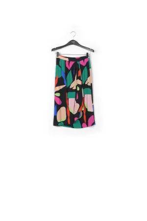 Multicolor floral printed midi skirt
