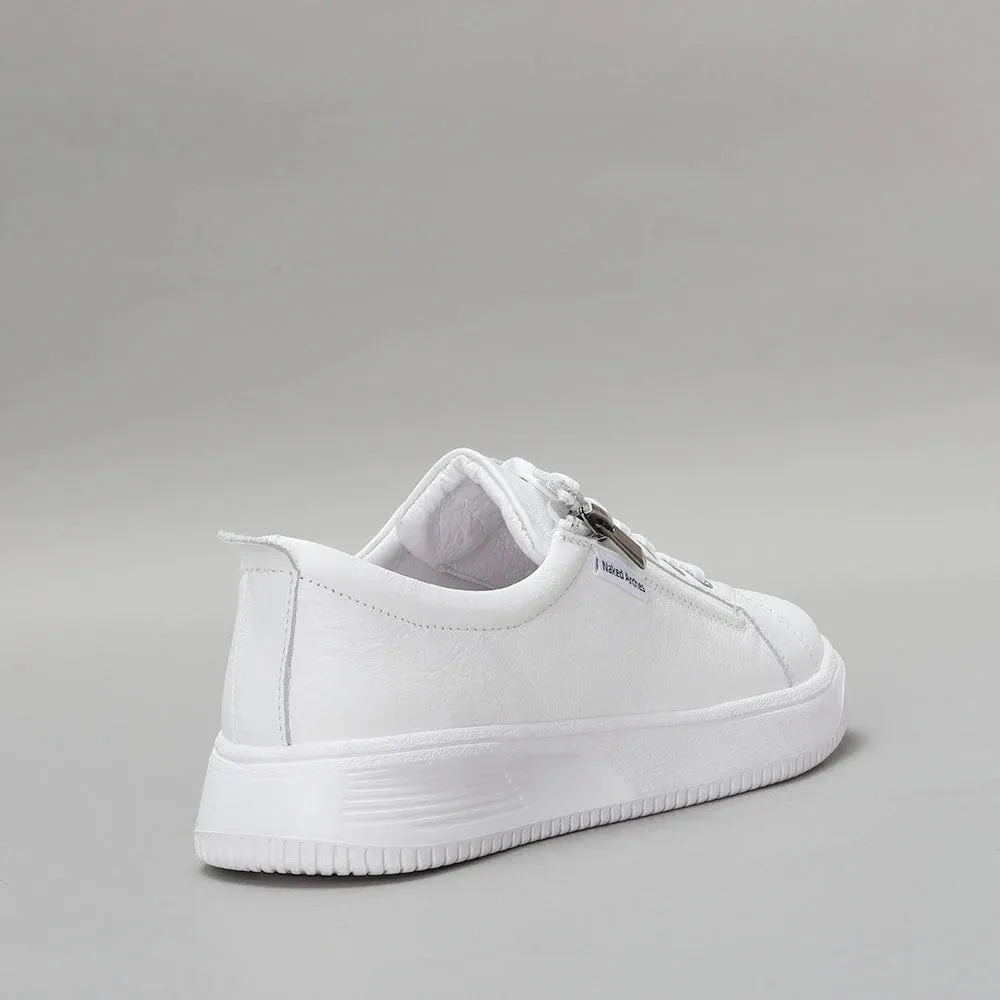NELLY LEATHER TRAINER || WHITE