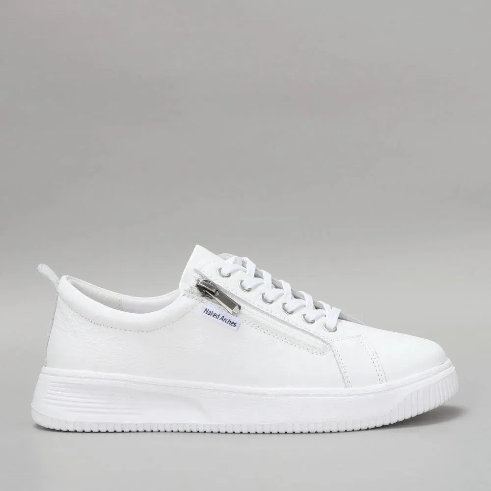 NELLY LEATHER TRAINER || WHITE