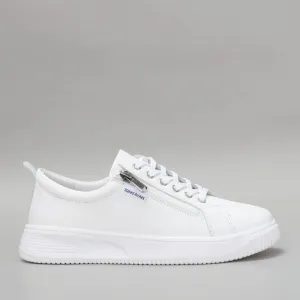 NELLY LEATHER TRAINER || WHITE