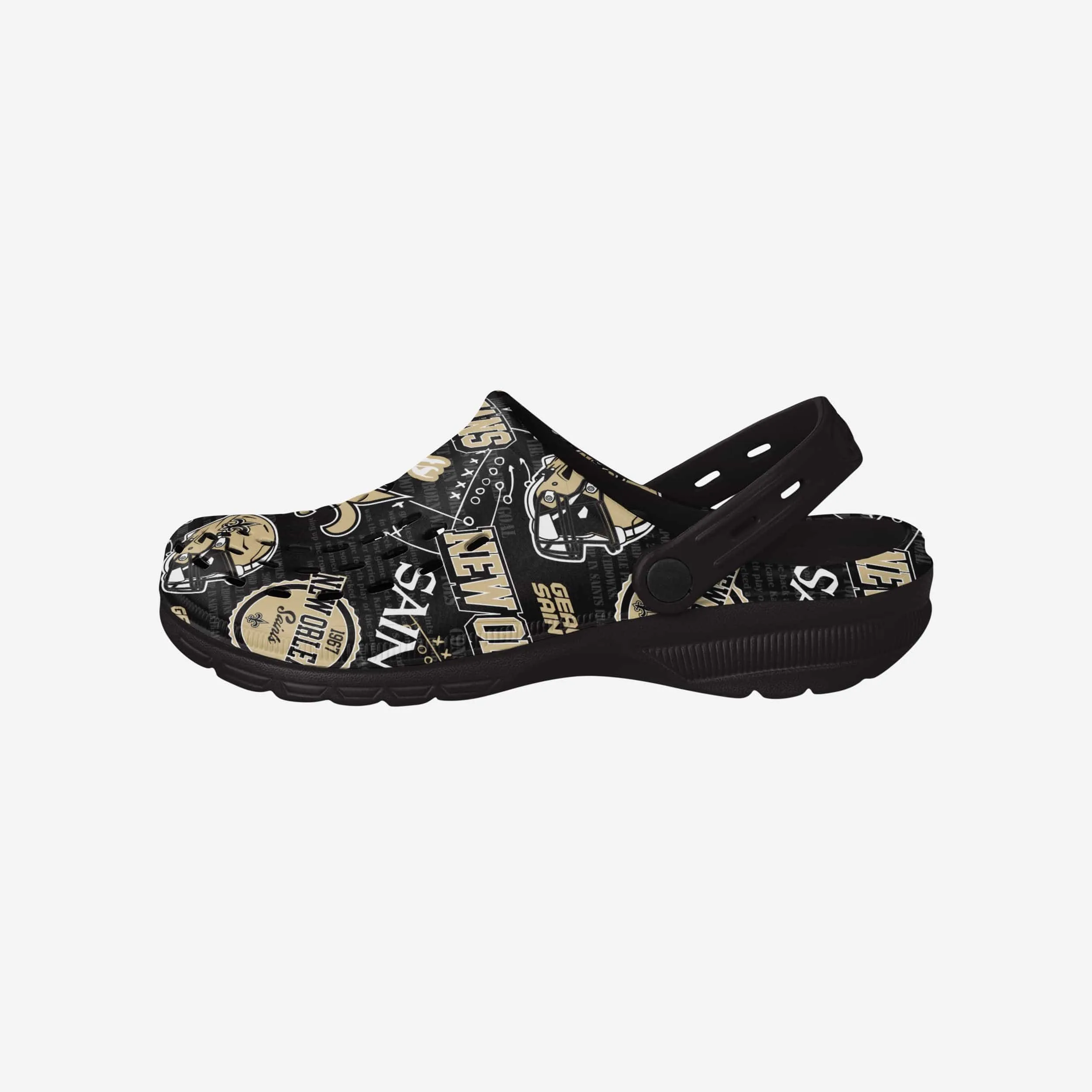 New Orleans Saints Historic Print Clog With Strap