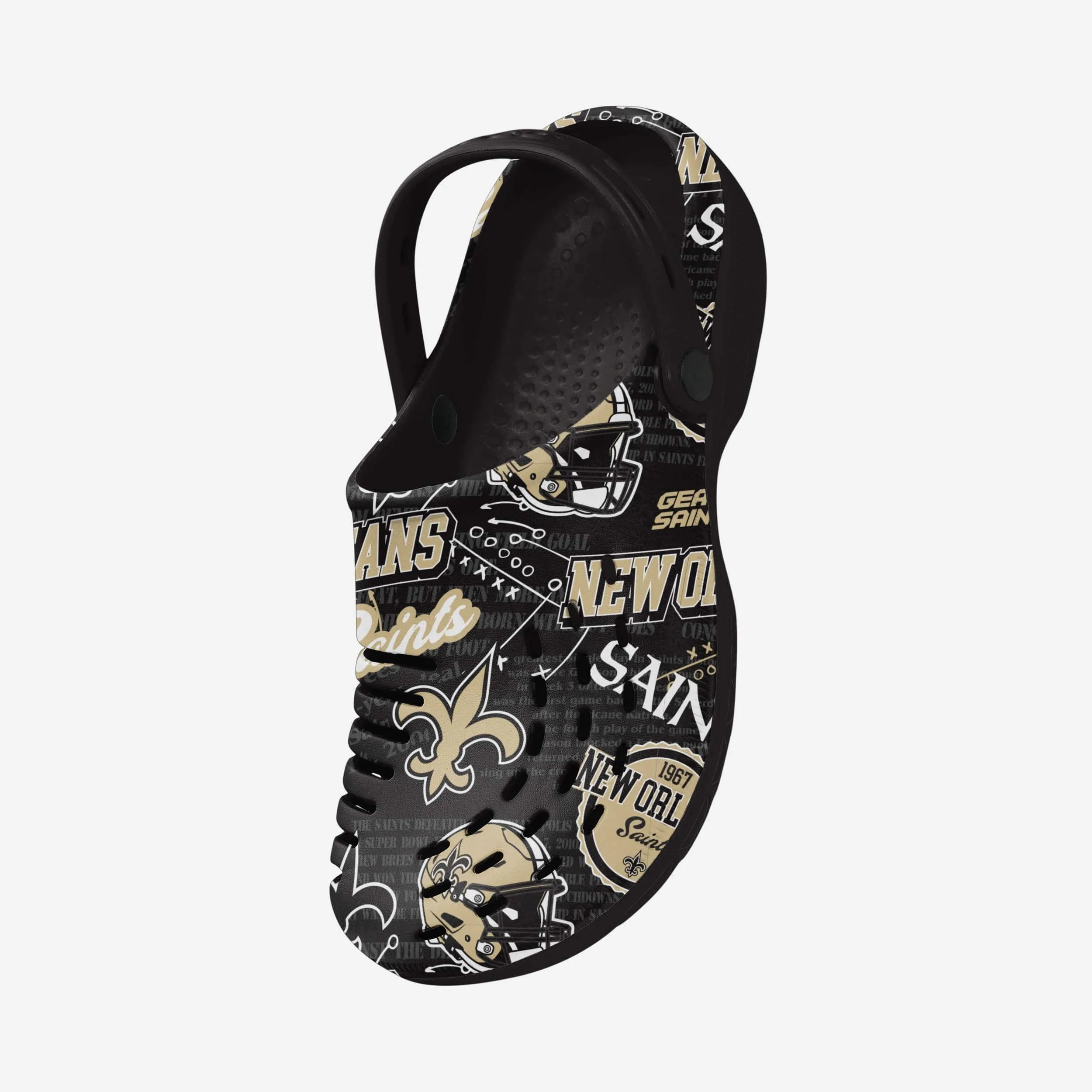 New Orleans Saints Historic Print Clog With Strap
