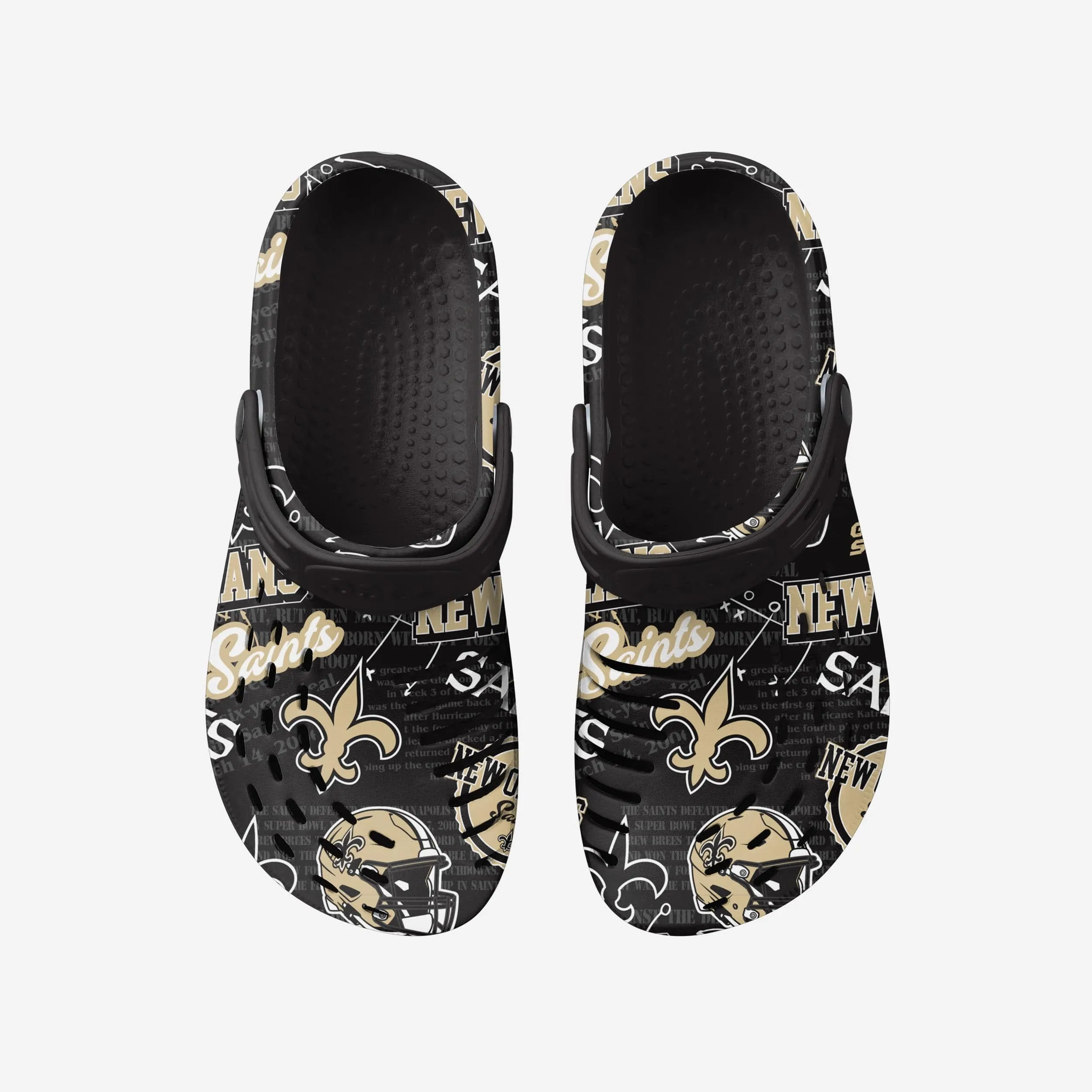 New Orleans Saints Historic Print Clog With Strap