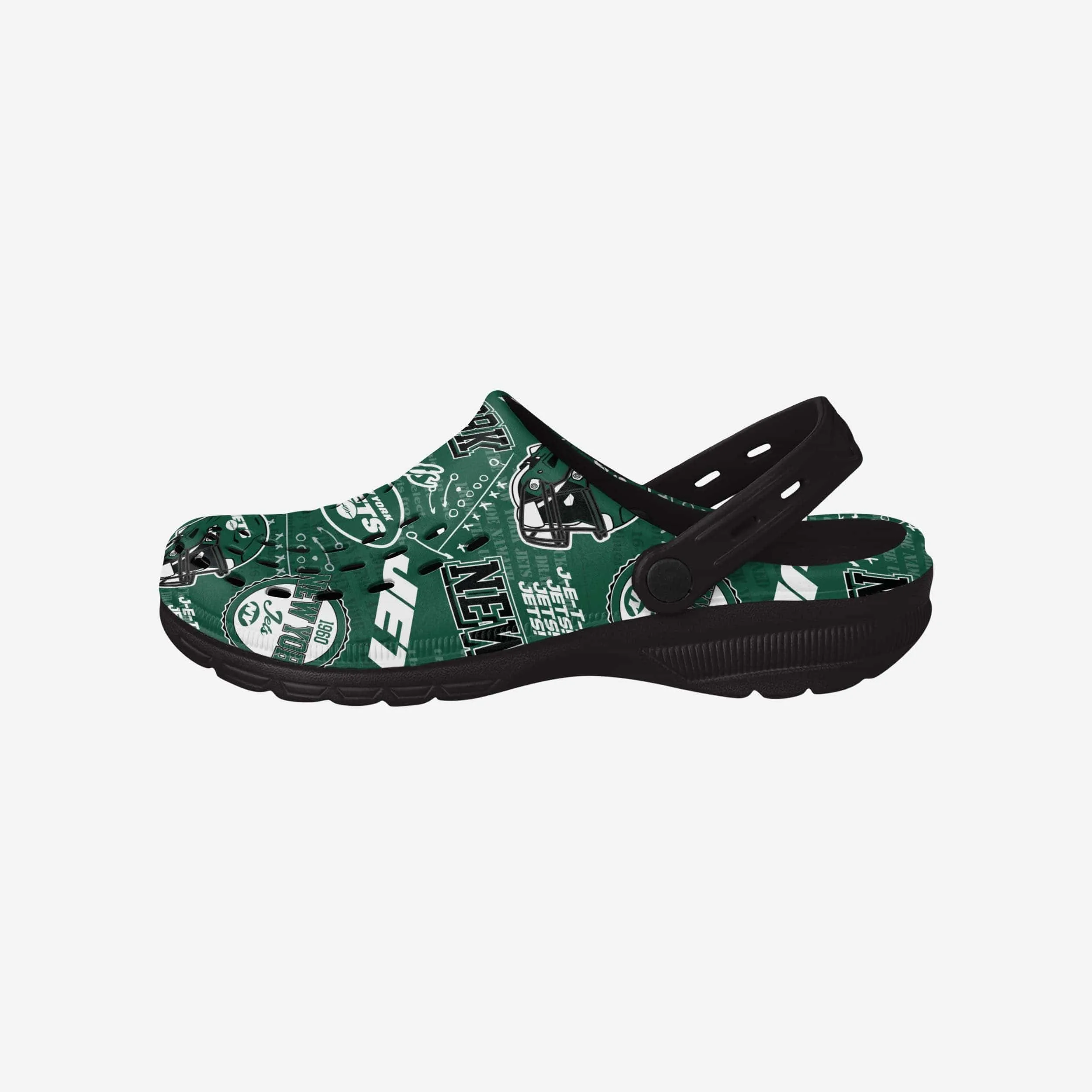 New York Jets Historic Print Clog With Strap
