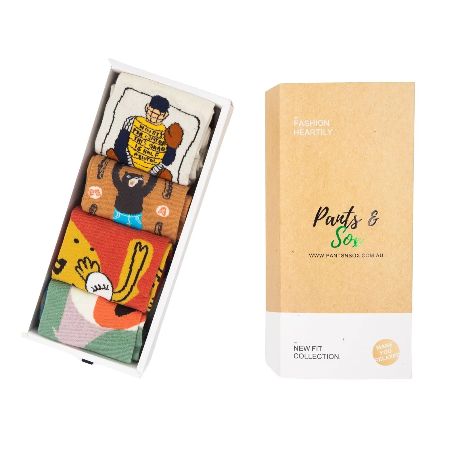 Novelty Sock 4 Pairs Gift Box Set By Designer