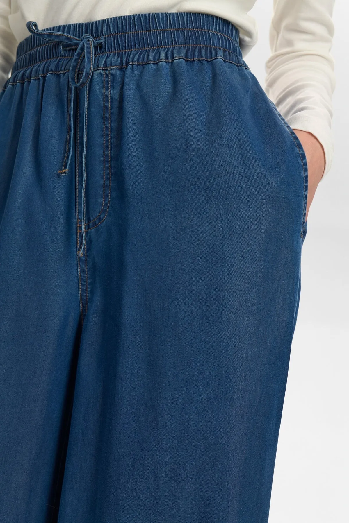 Numph Numiami Lyocell Denim Wide Leg Trousers