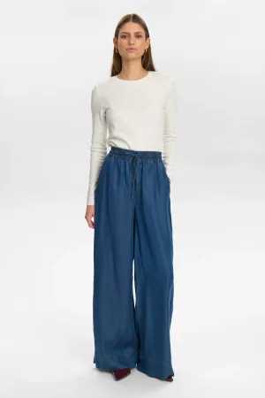 Numph Numiami Lyocell Denim Wide Leg Trousers