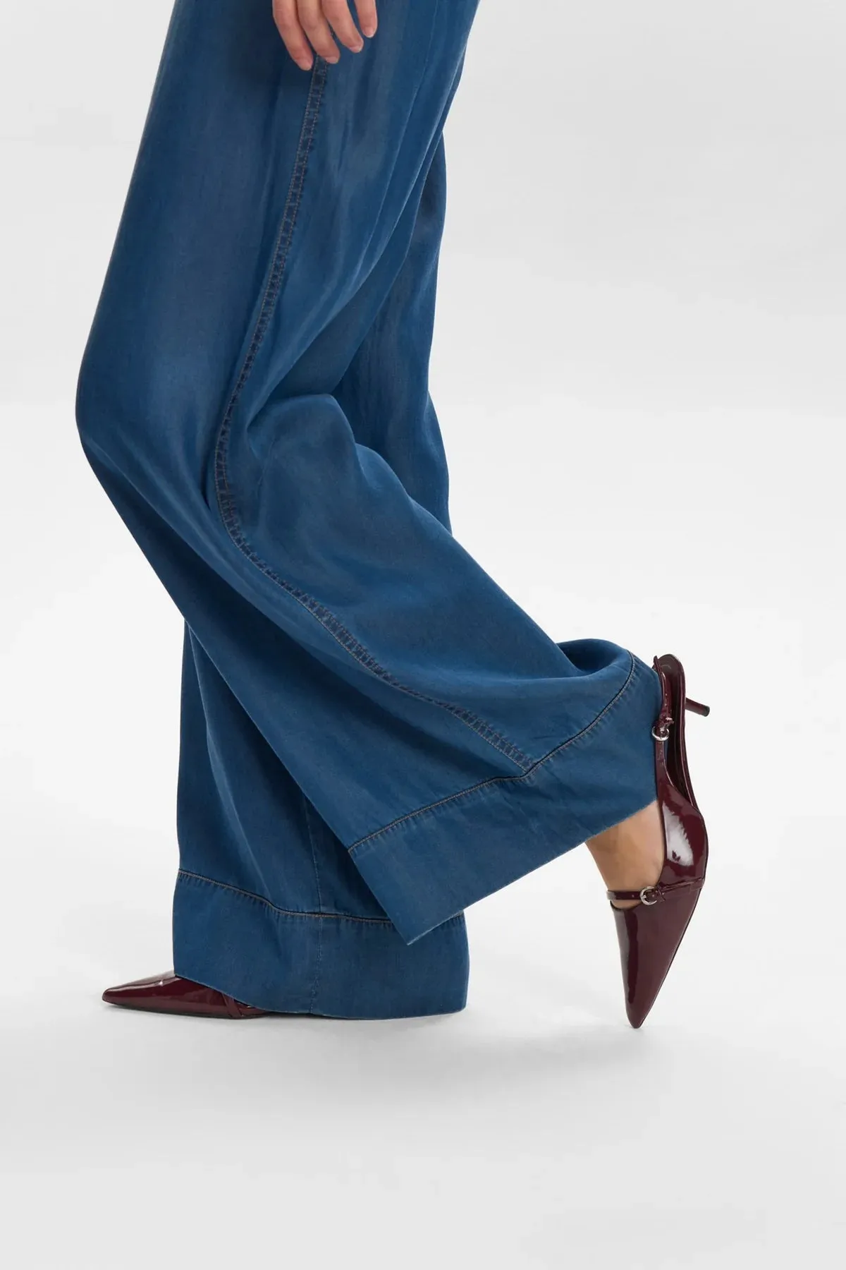 Numph Numiami Lyocell Denim Wide Leg Trousers