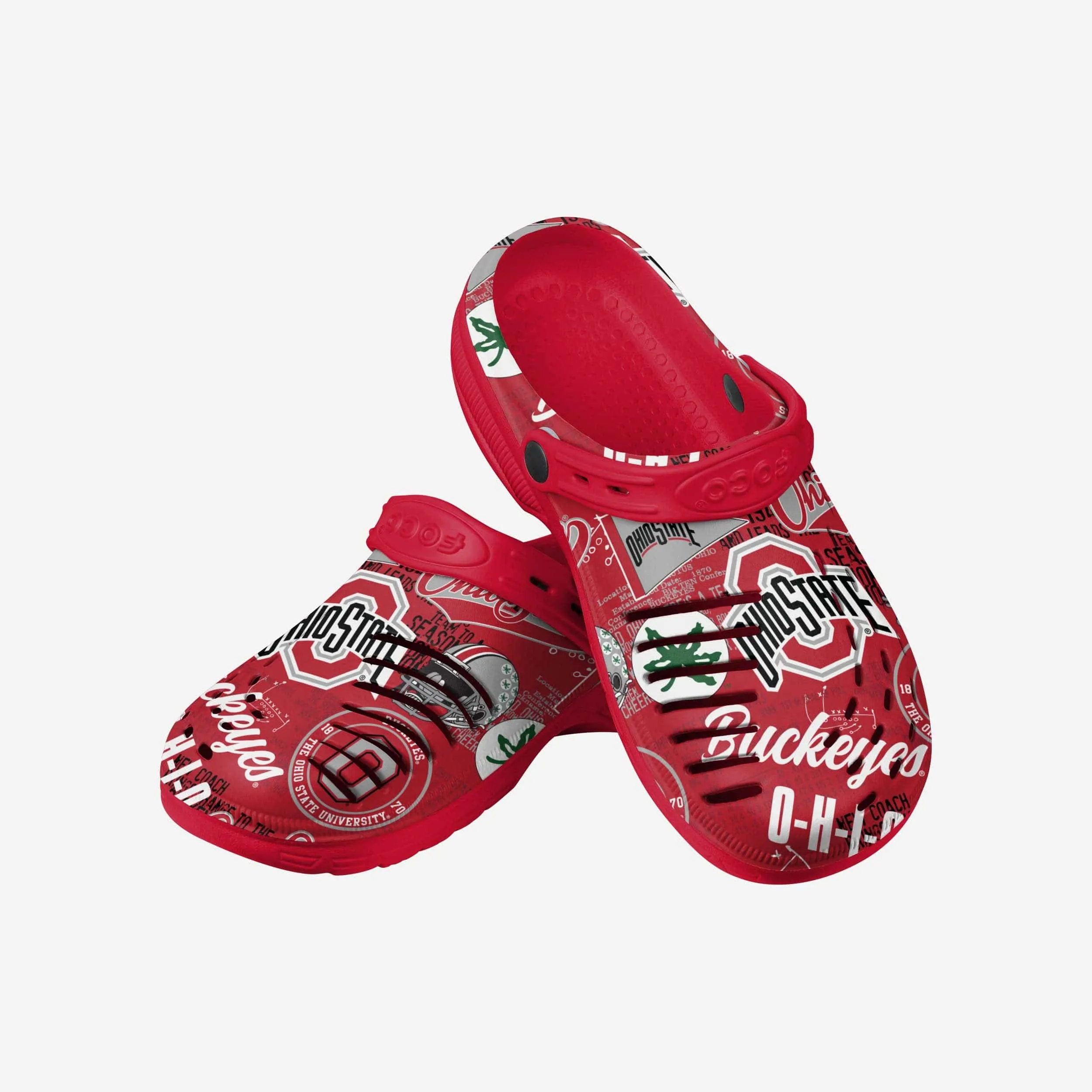 Ohio State Buckeyes Historic Print Clog With Strap