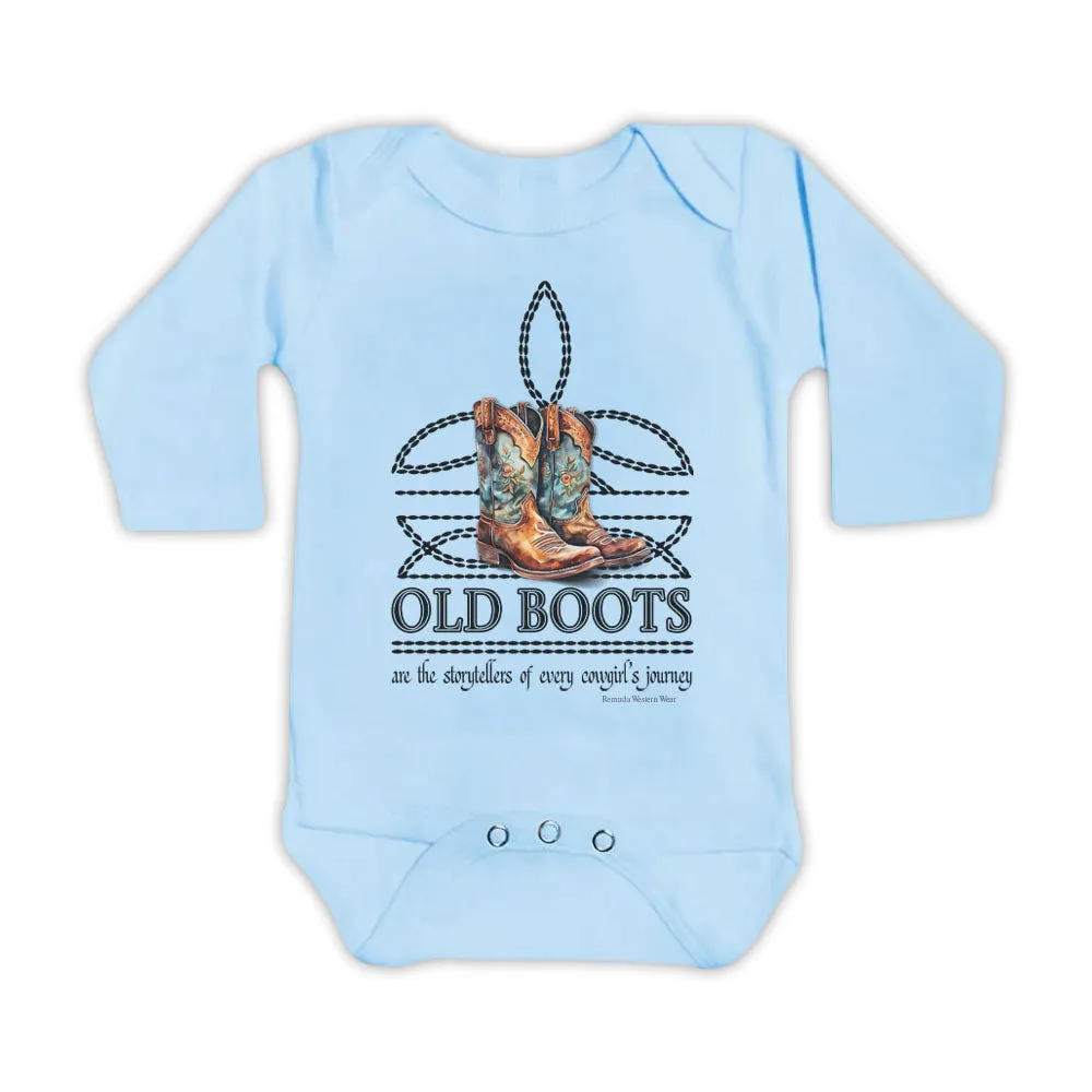 OLD BOOTS Cowgirl Boot Stitch Infant Western One Piece Romper