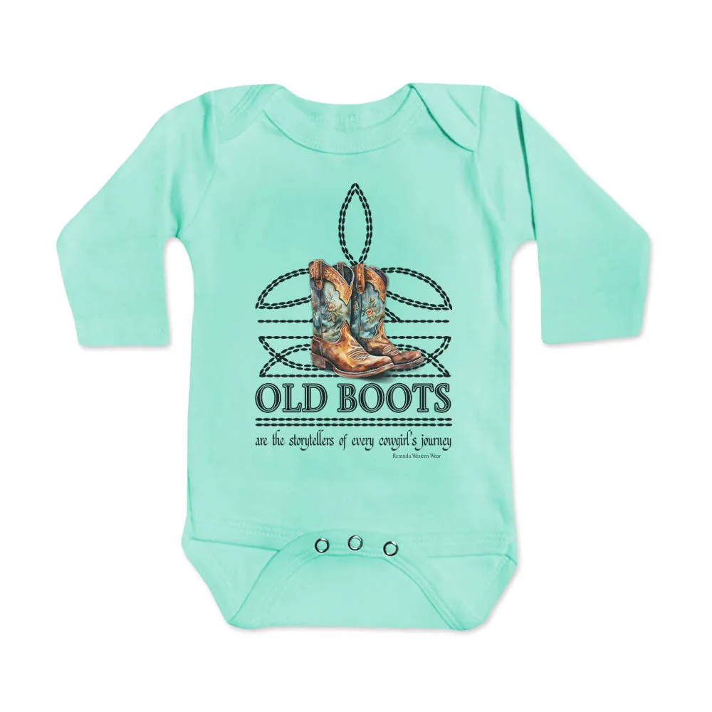 OLD BOOTS Cowgirl Boot Stitch Infant Western One Piece Romper