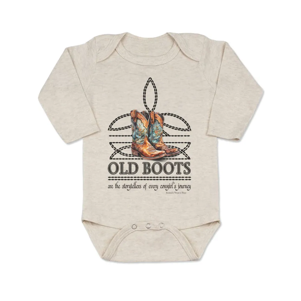 OLD BOOTS Cowgirl Boot Stitch Infant Western One Piece Romper