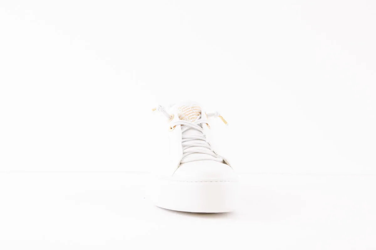 PAUL GREEN - 5017-001 LACED WEDGE FASHION SHOE - WHITE