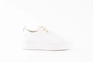 PAUL GREEN - 5017-001 LACED WEDGE FASHION SHOE - WHITE