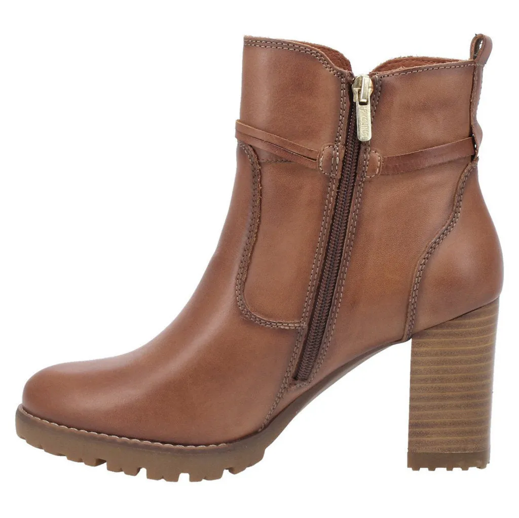Pikolinos Connelly Calfskin Leather High Heeled Women's Zip Up Ankle Boots