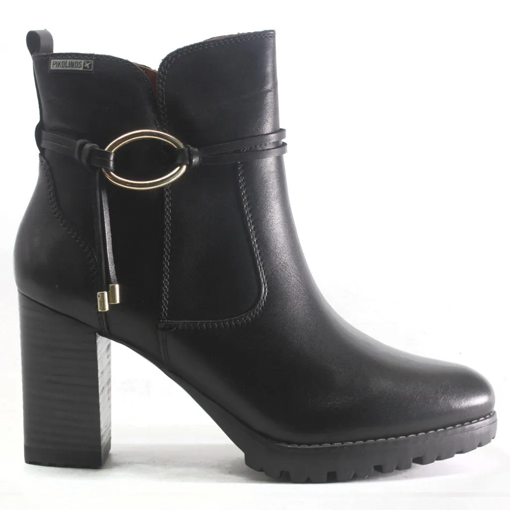 Pikolinos Connelly Calfskin Leather High Heeled Women's Zip Up Ankle Boots