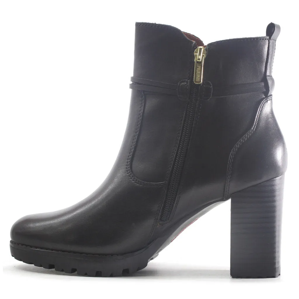 Pikolinos Connelly Calfskin Leather High Heeled Women's Zip Up Ankle Boots