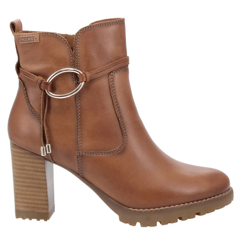 Pikolinos Connelly Calfskin Leather High Heeled Women's Zip Up Ankle Boots