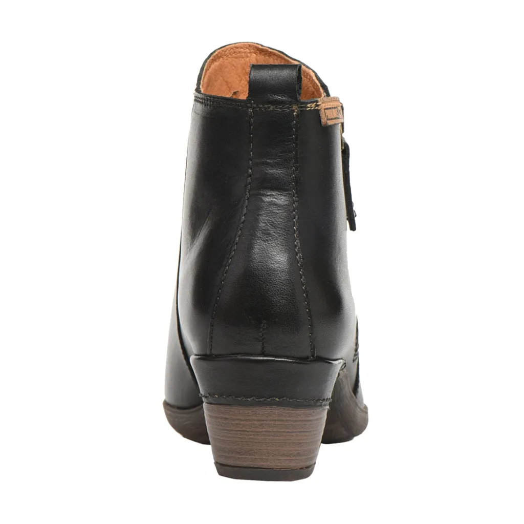 Pikolinos Rotterdam Calfskin Leather Women's Mid Heel Zip Up Ankle Boots