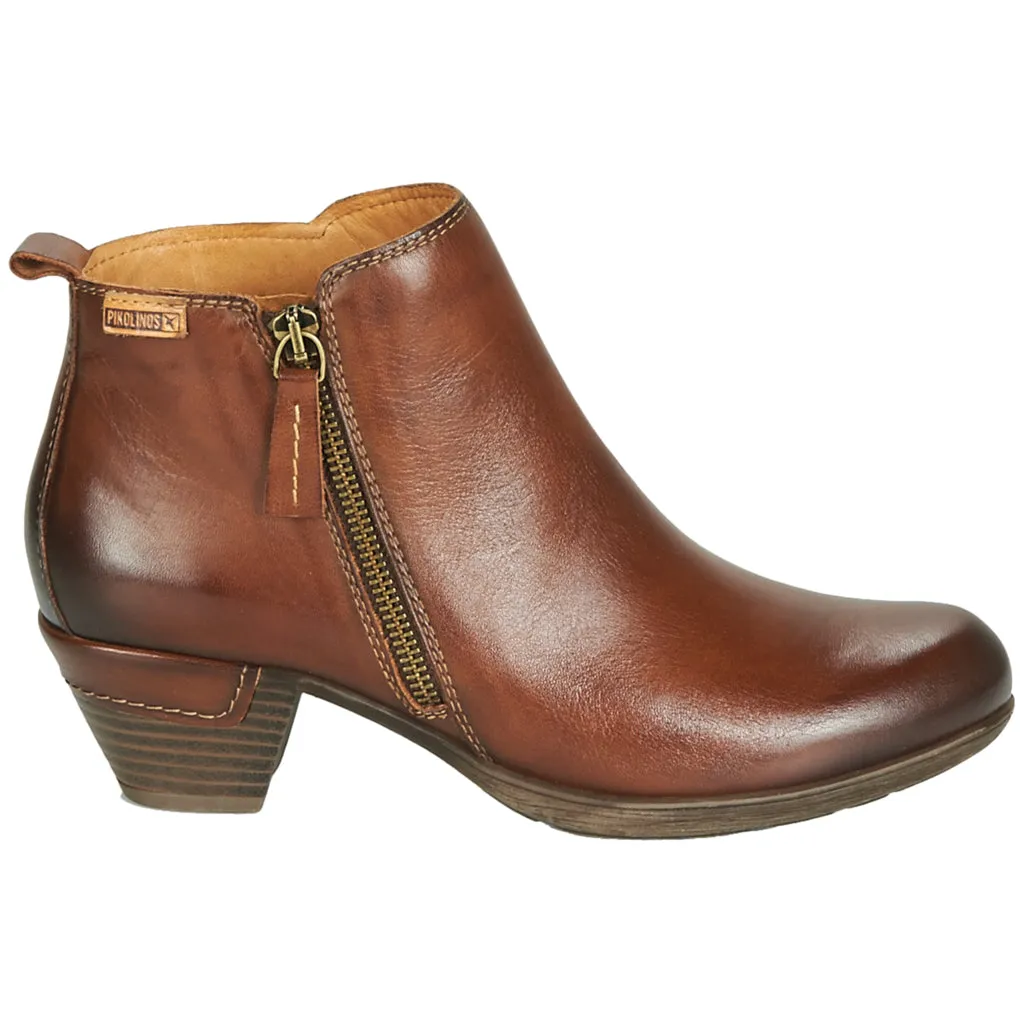 Pikolinos Rotterdam Calfskin Leather Women's Mid Heel Zip Up Ankle Boots