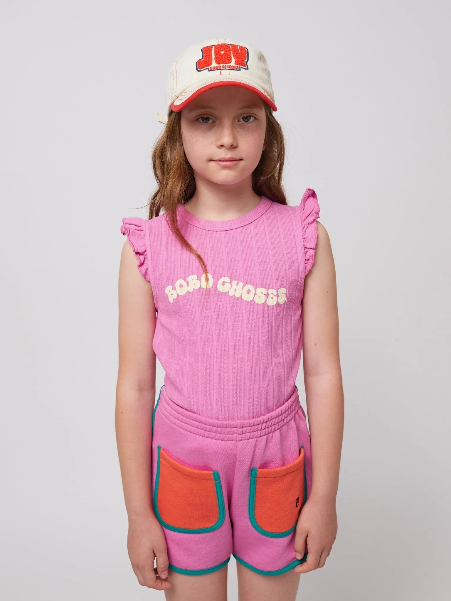 Pink Colour Block Shorts by Bobo Choses