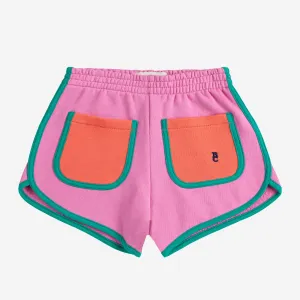 Pink Colour Block Shorts by Bobo Choses