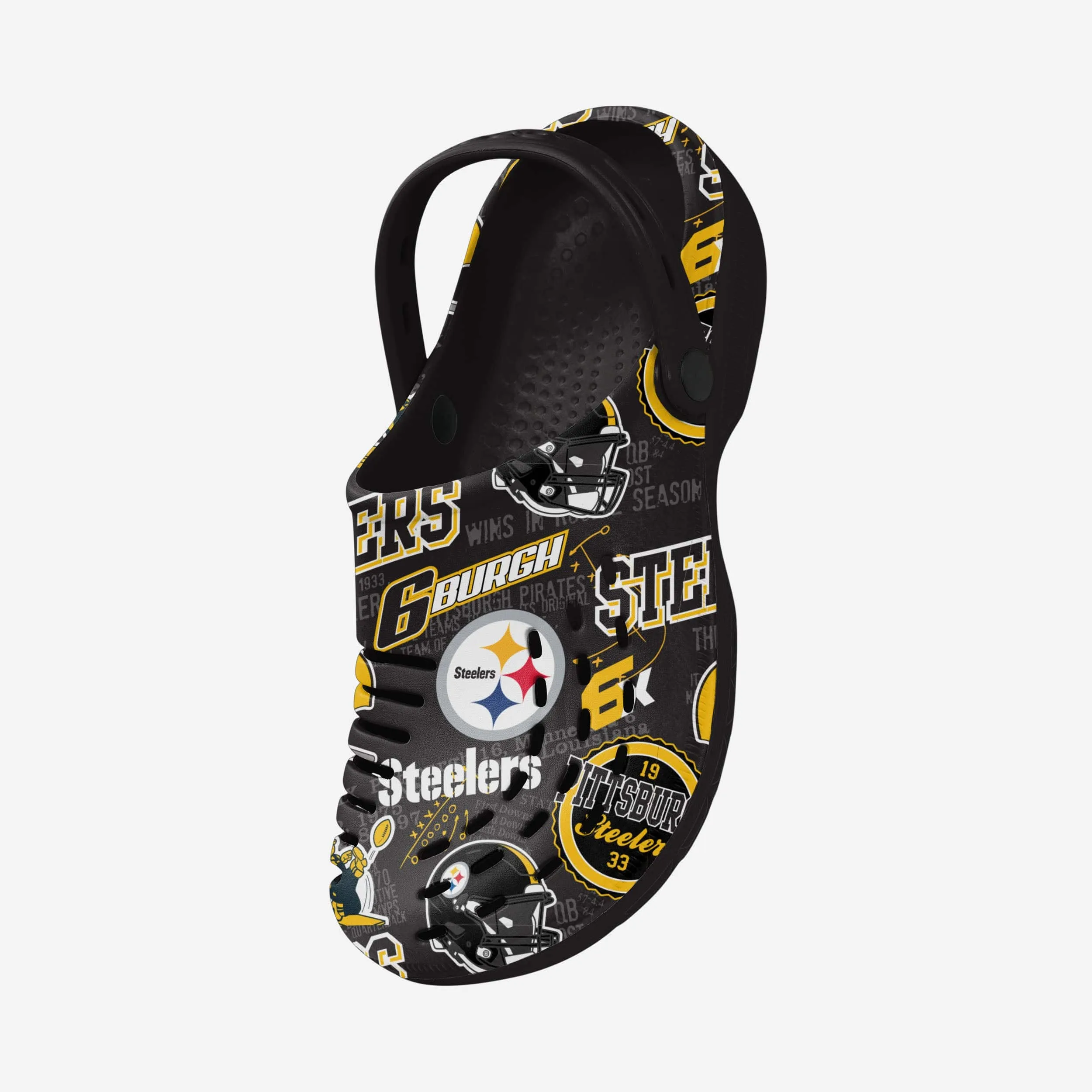 Pittsburgh Steelers Historic Print Clog With Strap