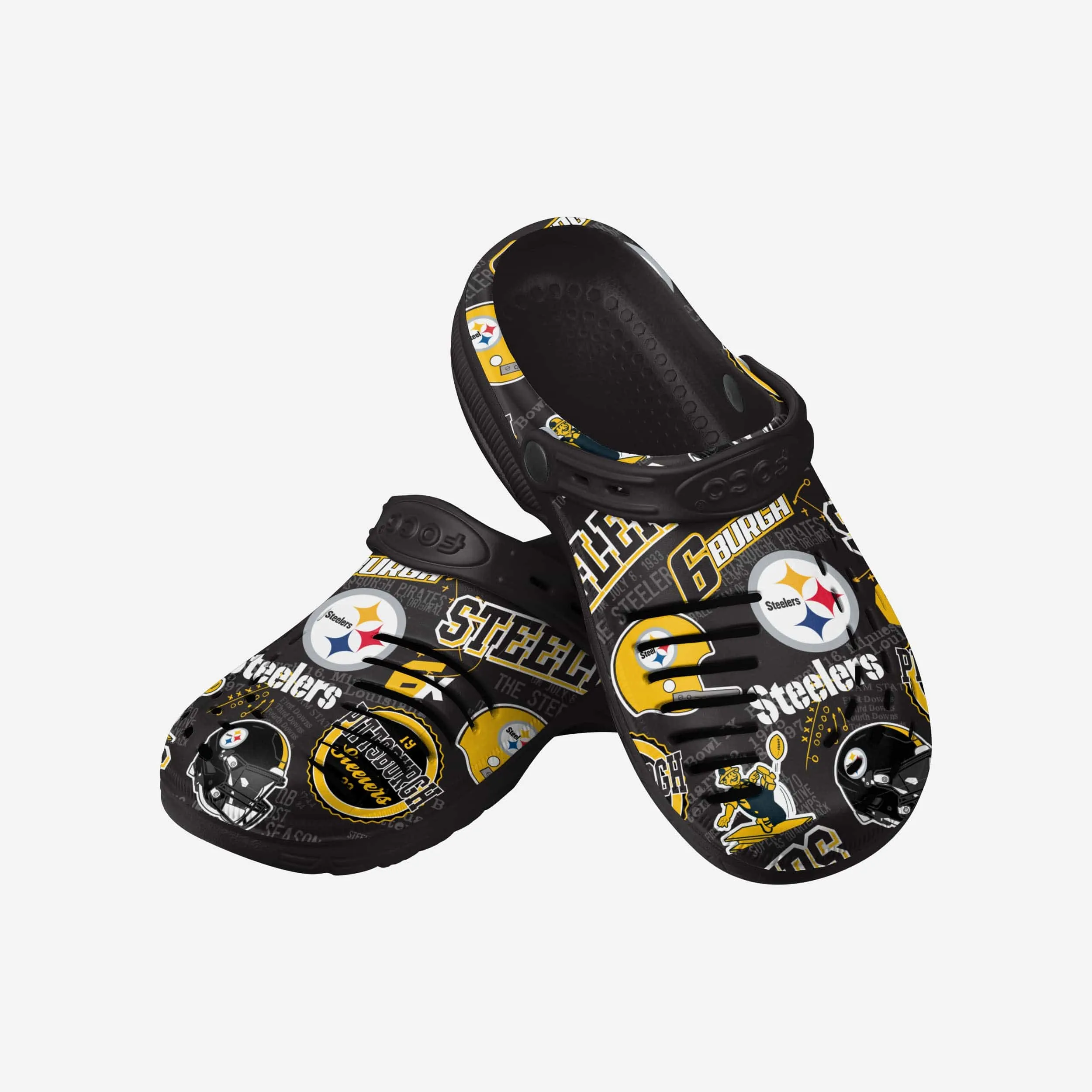 Pittsburgh Steelers Historic Print Clog With Strap