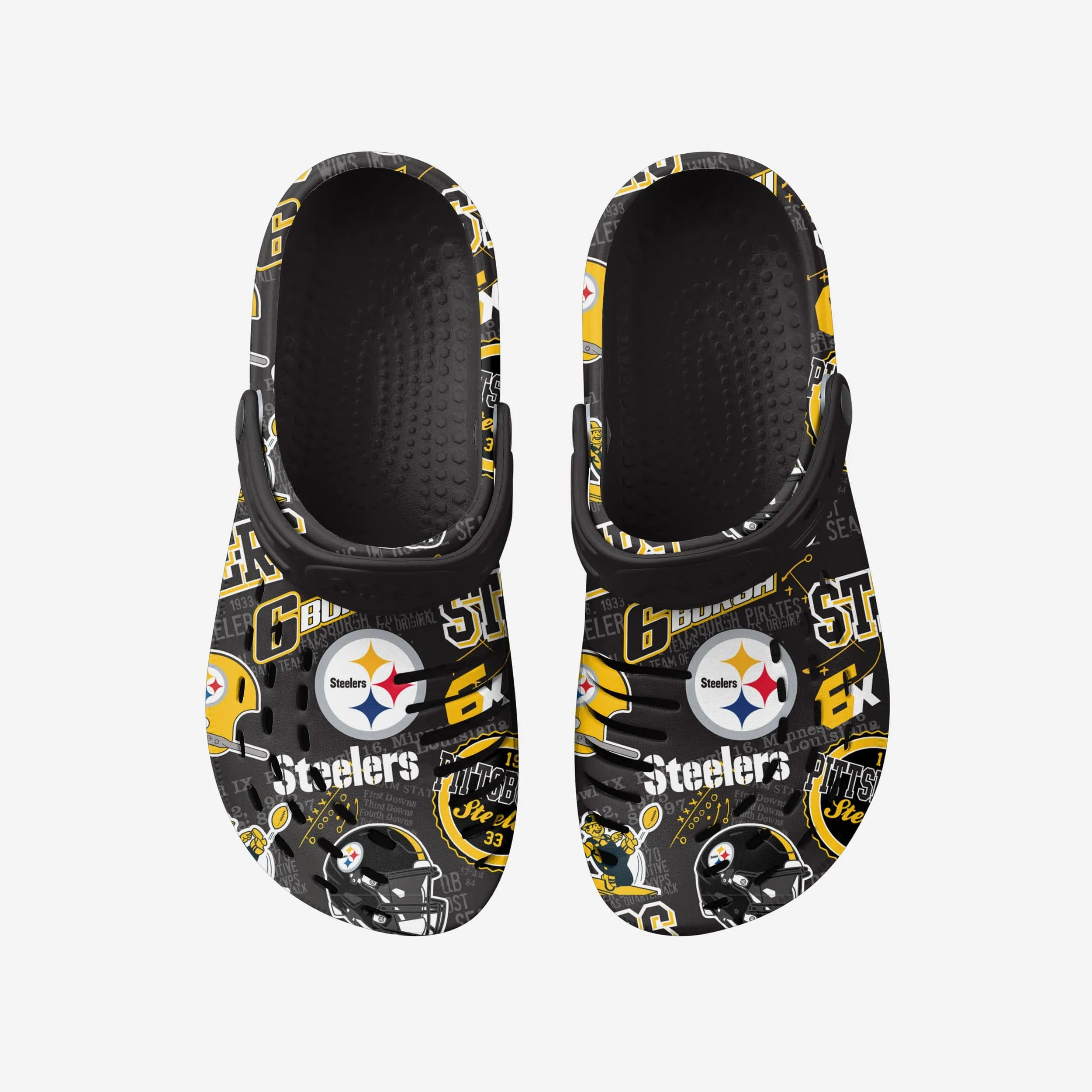 Pittsburgh Steelers Historic Print Clog With Strap