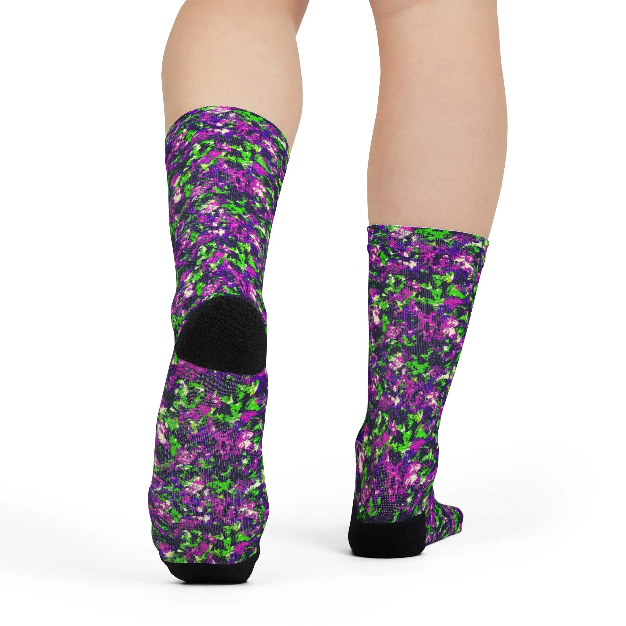 Printed Splatter Paint Pattern Crew Socks