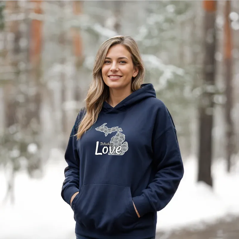 "Petoskey Love" Relaxed Fit Classic Unisex Hoodie