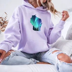 "Wisconsin Northern Lights" Relaxed Fit Classic Unisex Hoodie
